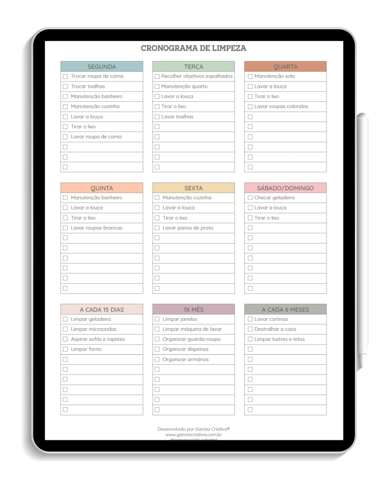 Checklist de Limpeza