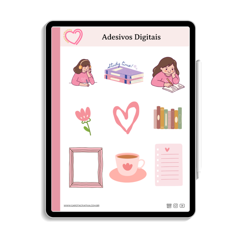 Adesivos Digitais Study Time